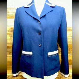 Adolfo Studio - Blazer Jacket - SIZE 8 WOMEN'S - Blue, Lined, Polyester